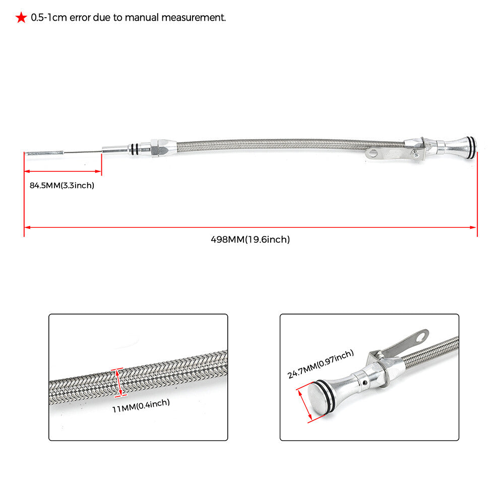 Flexible Engine Oil Dipstick For Big Block for Chevy 396 402 454 502 Engines 65-90