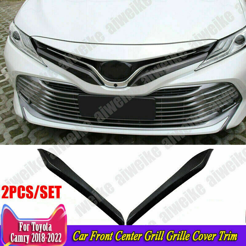 for Toyota for Camry 2018-2023 Car Front Center Grill Grille Cover Trim Carbon Fiber
