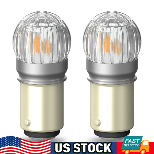 AUXITO 2x 1157 7528 LED turn signal flashing side sign bulbs, bright amber color