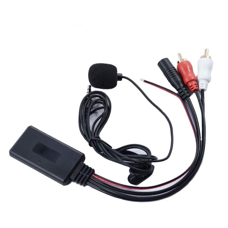 Car Bluetooth 5.0 Universal 2RCA Connector Audio Adapter AUX IN Music Microphone