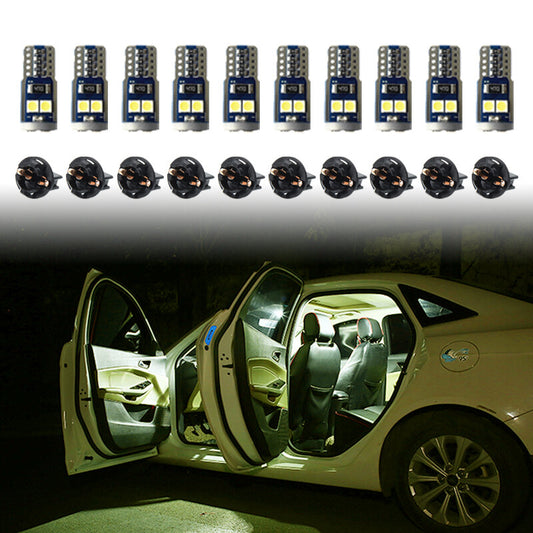 Warm White Light 10Pcs T10 3030-6SMD LED Lights License Plate High Lights Bulb