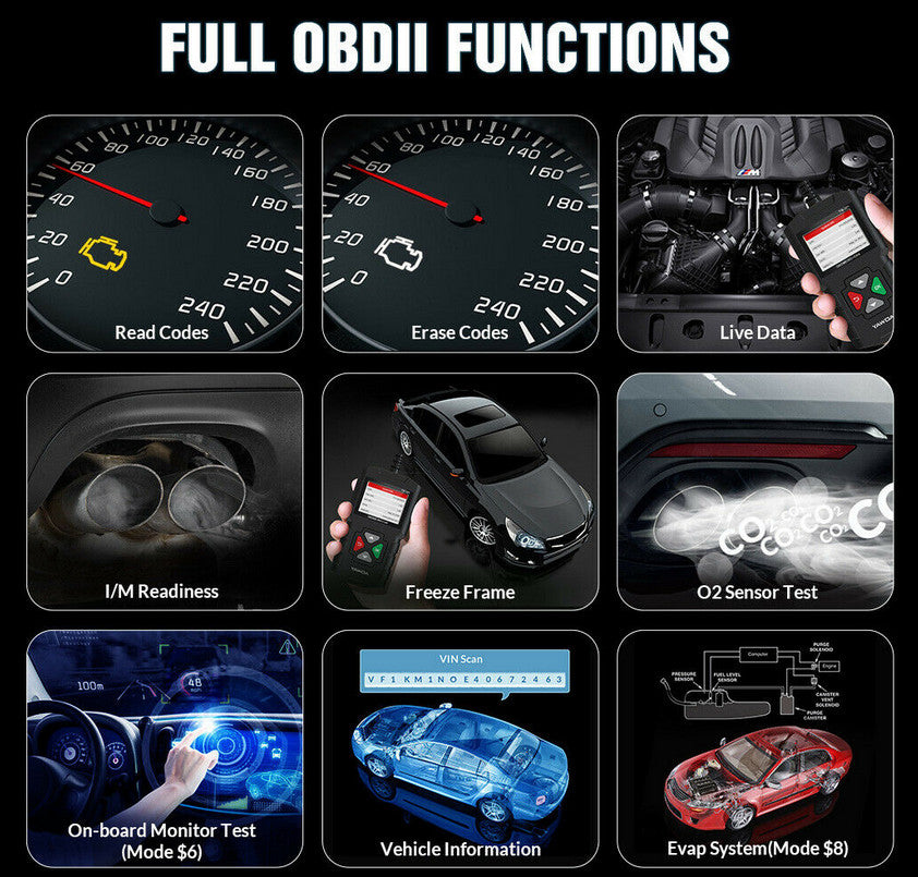 YA201 Diagnostic Tool OBD2 Scanner Code Reader for Checking Engine Faults, Suitable for Ferraris