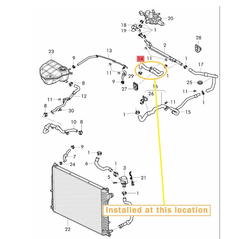 Equipment Manufacturer ( ) for Bentley Flying Spur coolant hoses: 3W0121073G