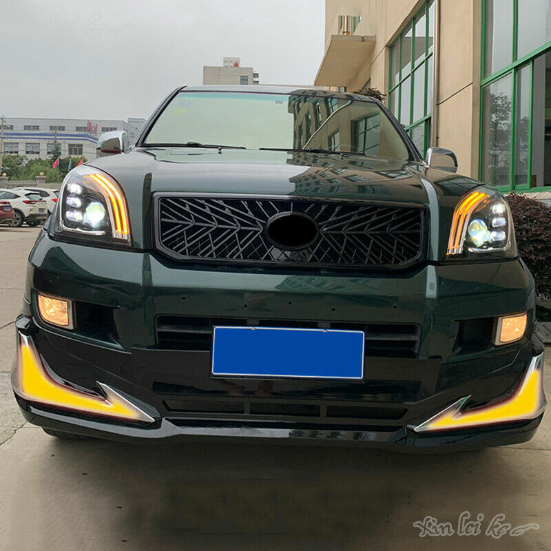 for Toyota Prado 2003-2009 Black ABS Front Bumper Grille Refit TRD Style Cover