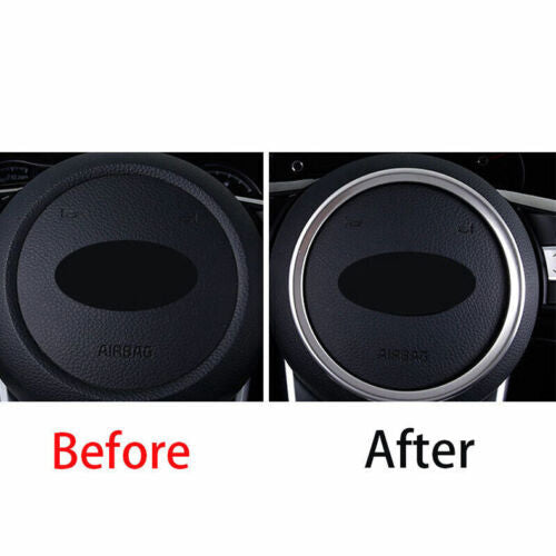 for Kia Seltos 2020-2023 Silver Steering Wheel Central Ring Trim Decor Cover