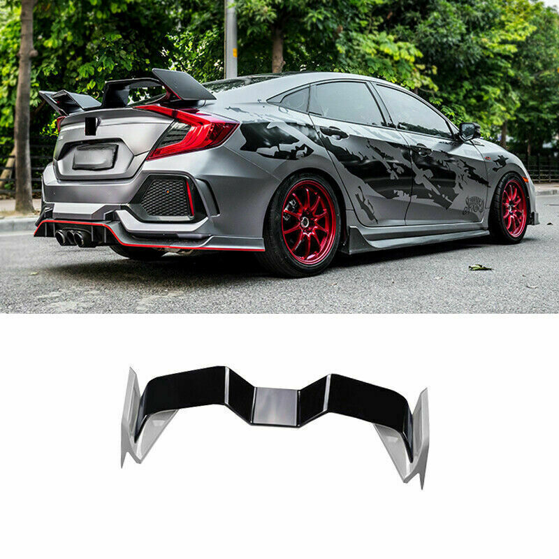 for Honda for Civic Sedan 16-21 Black Rear Spoiler Lip Tail Wing Bar Gull Wing Trim