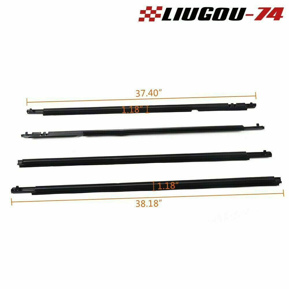 4 brand new window weatherstripping strips for 2009-2012 for Toyota for Corolla -