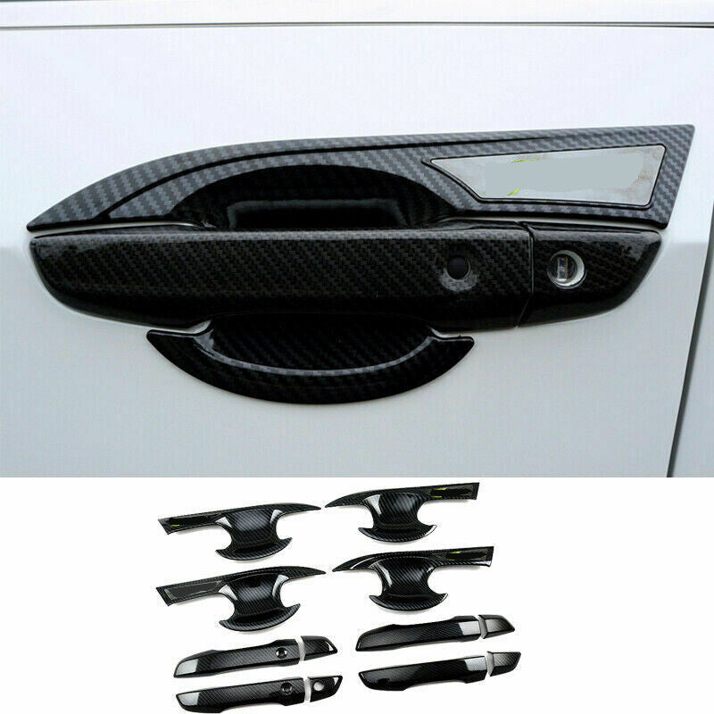 12X for Honda for Civic 2016-2021 Carbon Fiber ABS Outer Door Handle+Bowl Cover Trim