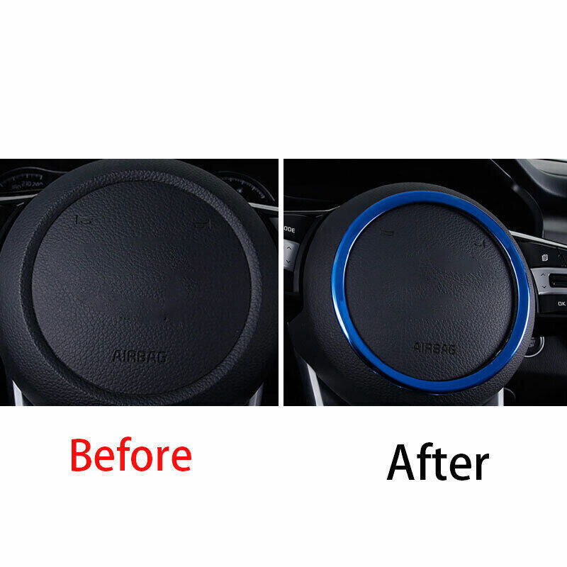 Inner Steering Wheel Horn Ring Cover Trim 1 for Kia Seltos 2020-2022 Blue Steel