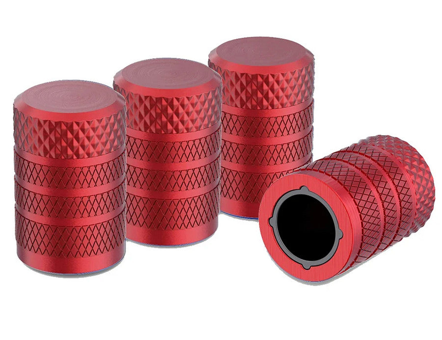 4-piece car tire valve cover rod air dust cover, red universal, suitable for Toyota .