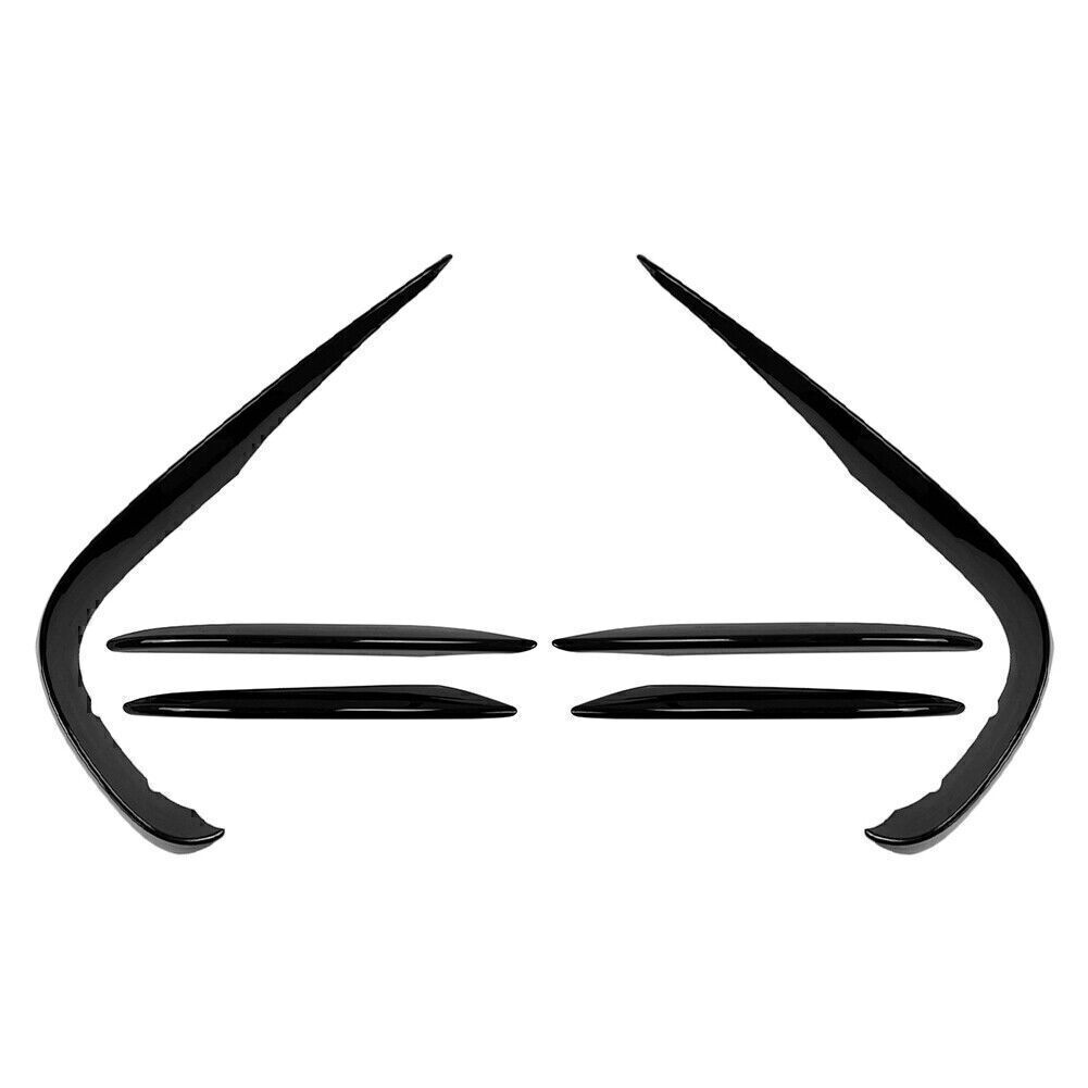 Front Bumper Lip Spoiler+Fog Light Cover Trim for Benz E-Klasse W213 E200 Black