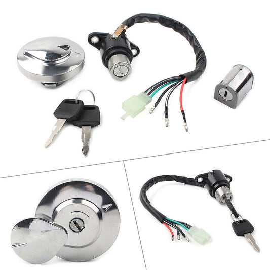 Ignition Switch Fuel Gas Cap Helmet for Seat Lock Key Set Fit for Honda Rebel 250 CMX250