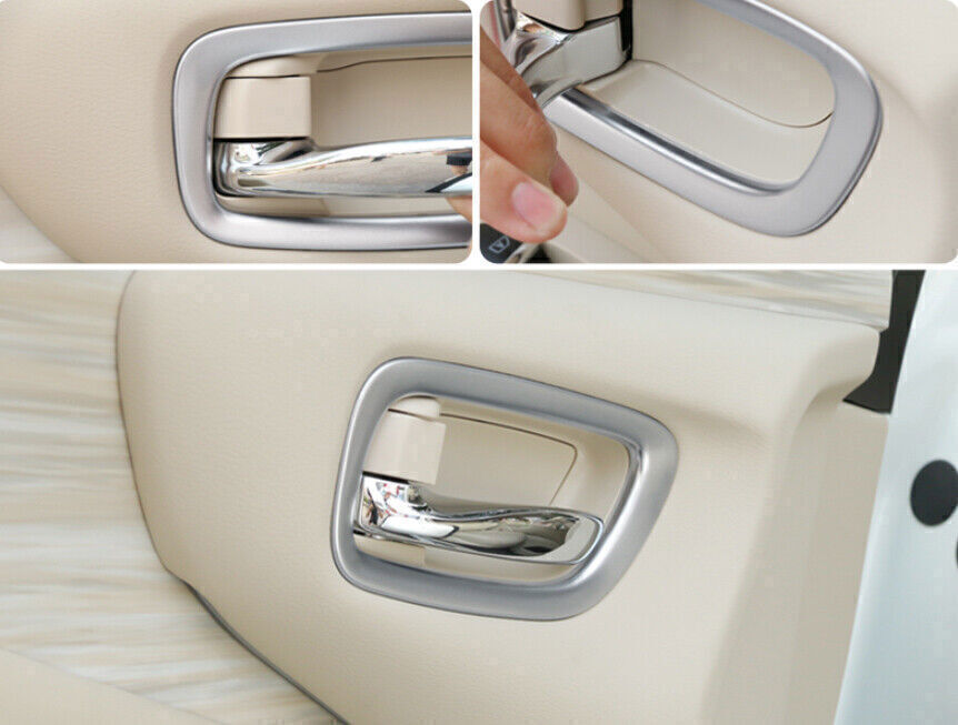 4X Inner Door Handle Lock Frame Cover Trim for Nissan Murano 15-24 Silver Matte