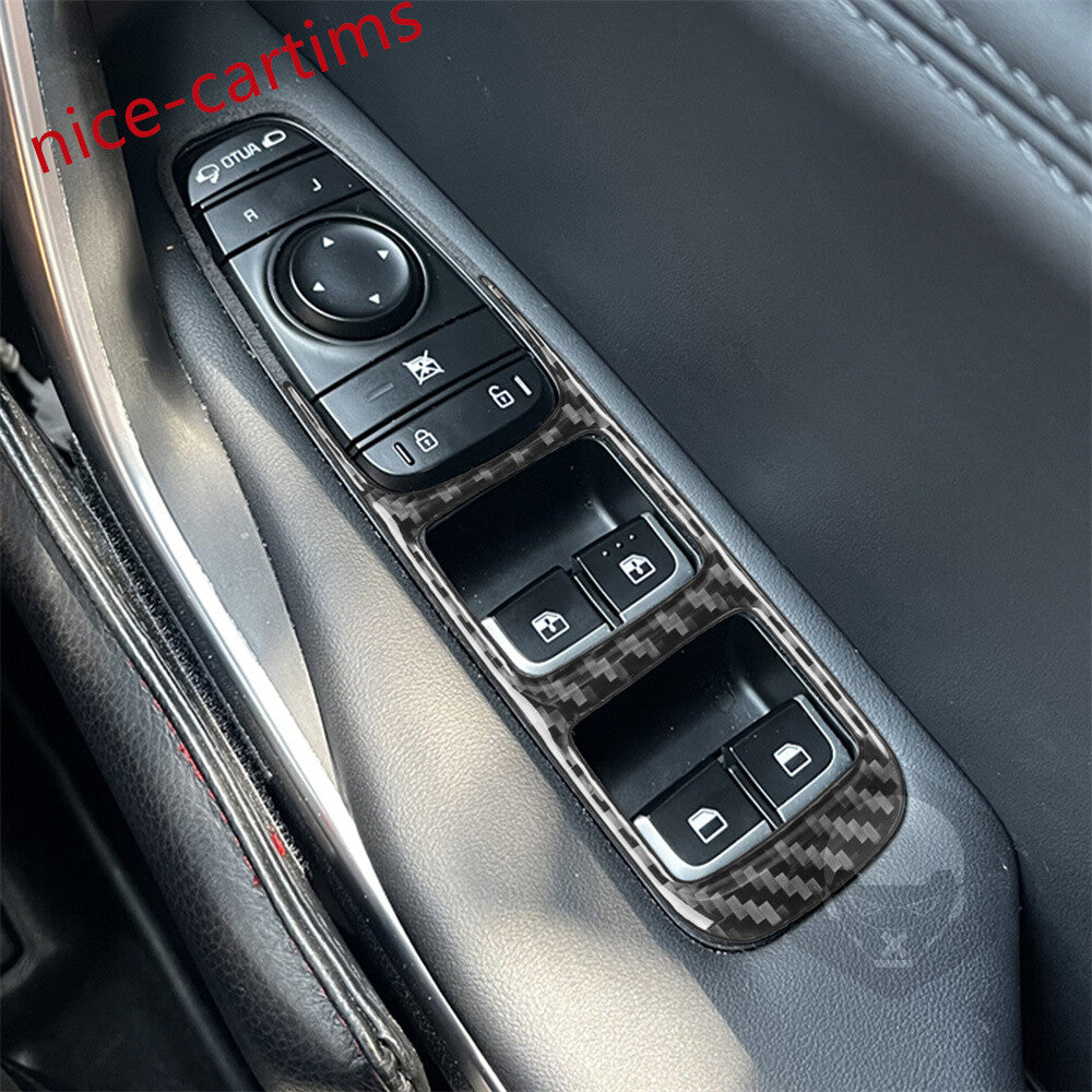 for Kia Stinger 2019-23 RHD Window Lift Switch Button Panel Cover Carbon Fiber¡Á4