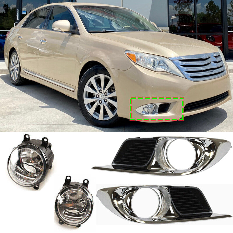Pair Front Fog Light Lamp + Cover Grille for Toyota for Avalon 2011-2012 LeftRight