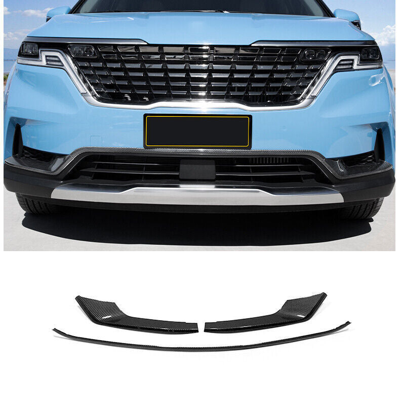 for Kia Carnival 22-23 Carbon Fiber Bumper lower Grille Fog Lamp Eyelid Trim 3x