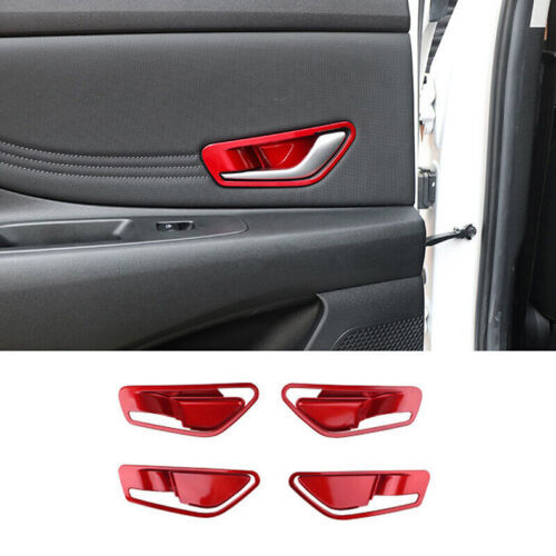for Hyundai for Elantra 2021-2022-2023 Red Interior Door Handle Bowl Cover Trims ABS