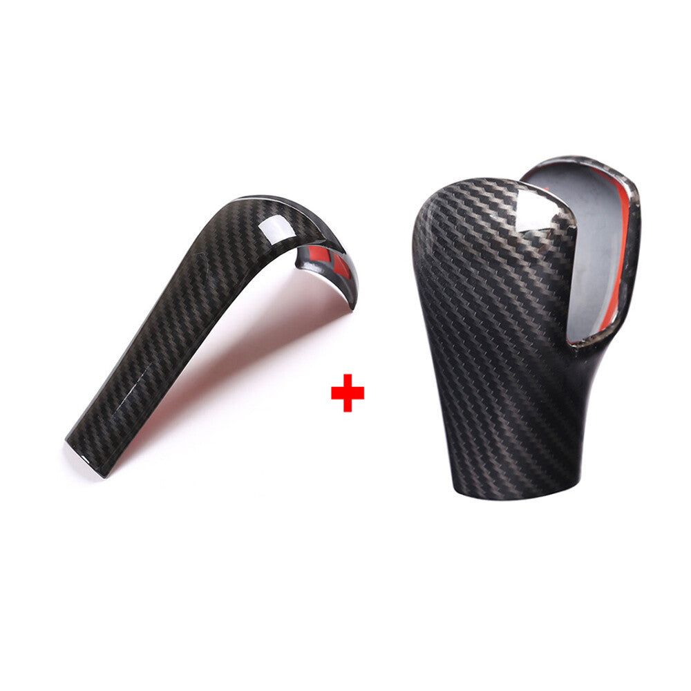 2¡ÁGear Shift Knob Cover for BMW 5 Series 1996-07 X3 06-10 X5 2004-06 ABS Carboon