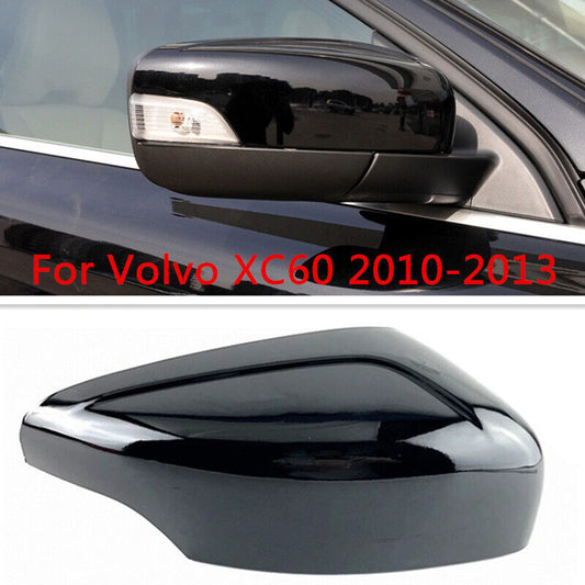 Black Right Side Rearview Door Mirror Cover Shell Cap for Volvo XC60 2010-2013