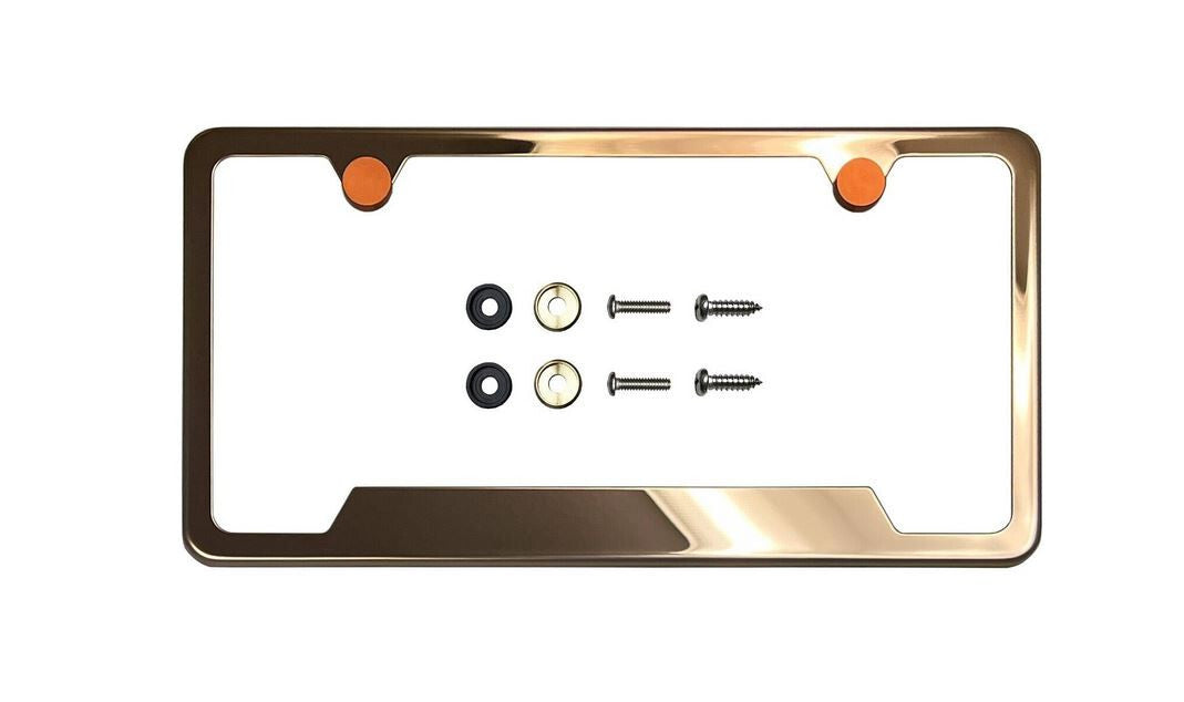 1 piece car license plate frame cover front cover rear trunk rose gold for Mercedes-Benz