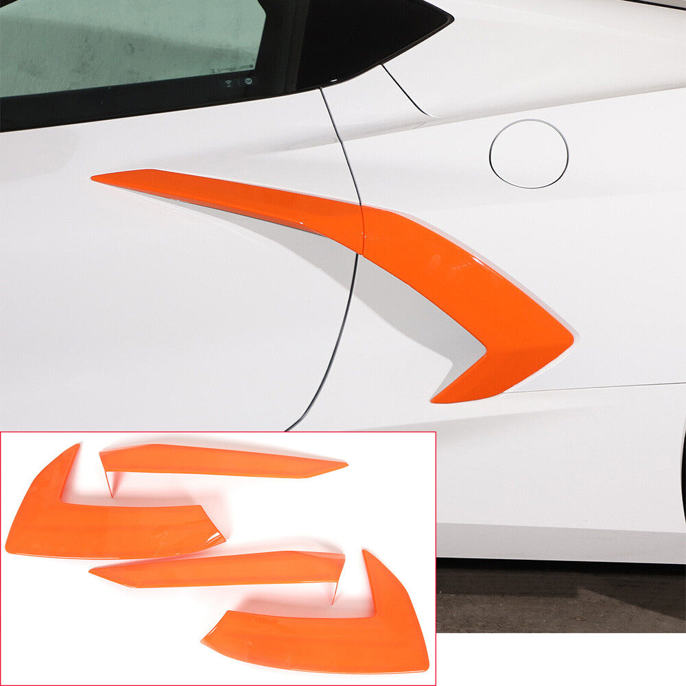 for Chevrolet for Corvette C8 2020-24 Side Fender Vent Door Handle Trim ABS Orange¡Á4