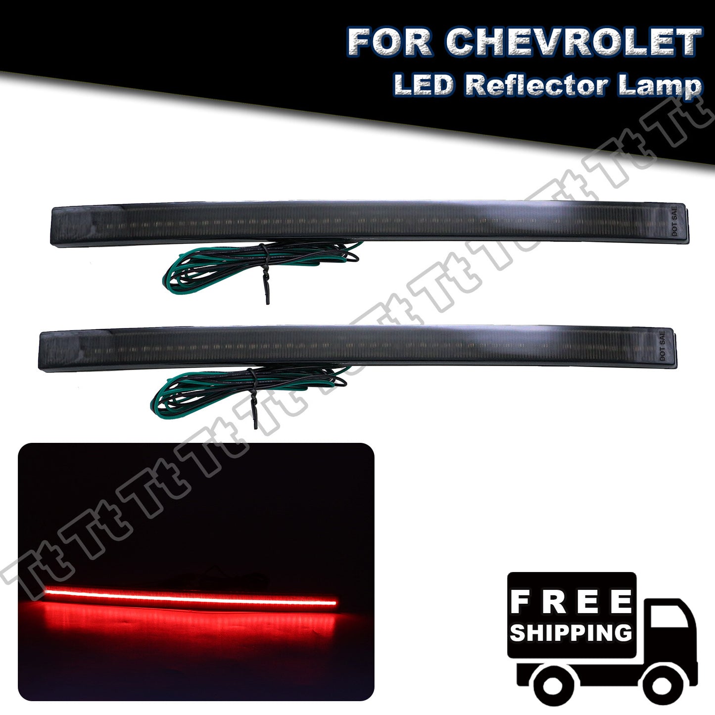 Smoked LED Rear Bumper Reflector Lights for 2014-2019 for Chevrolet for Corvette C7
