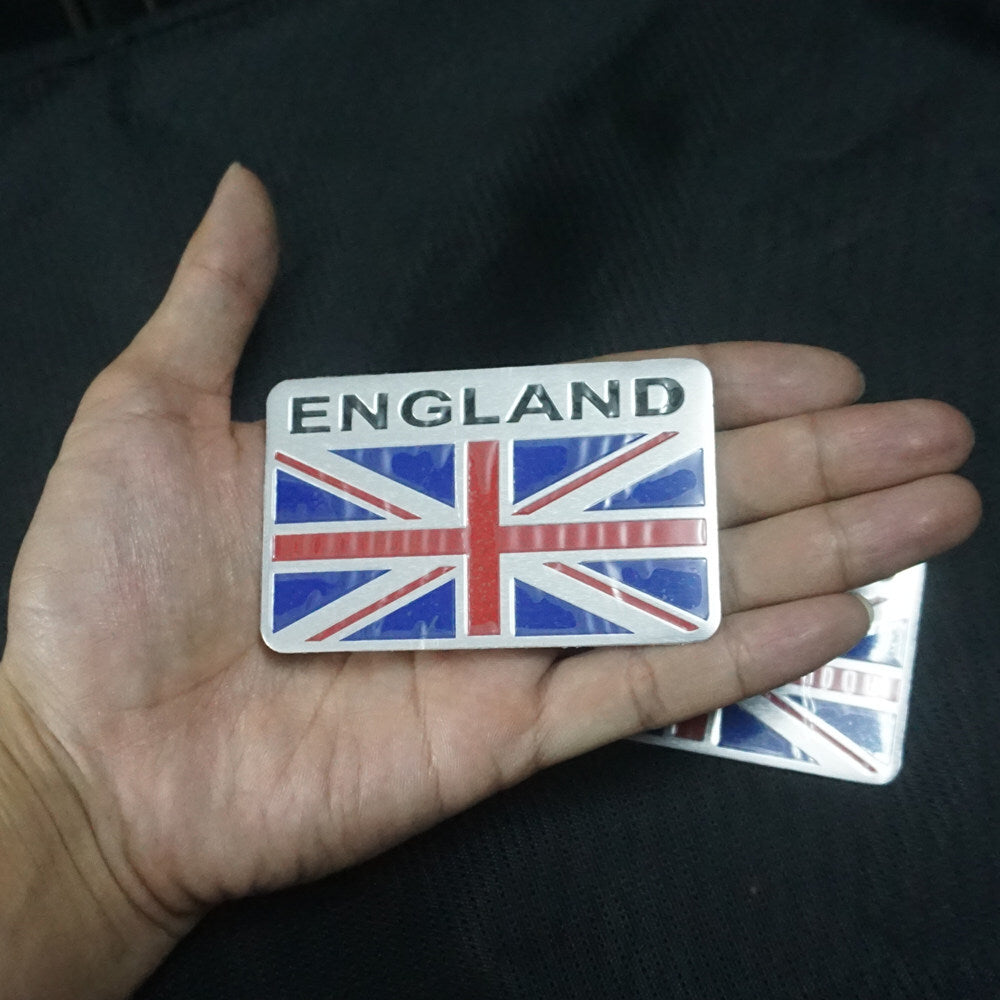 2x ENGLAND Long Flag Metal Emblem Decal Badge Sticker Car Engine UK U.K.3D Motor
