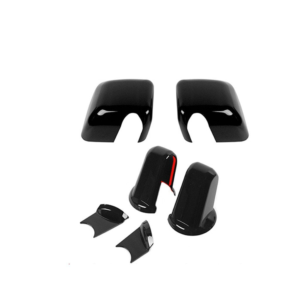 Kit for Jeep for Wrangler JK 2007-2017 Side Rearview Mirror  Base Cover ABS Black¡Á6