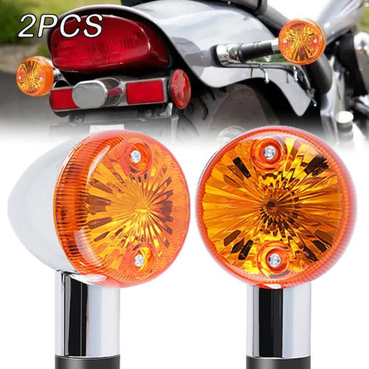 Chrome Front Rear Motorcycle Turn Signal Indicator Lights Amber Bullet Universal