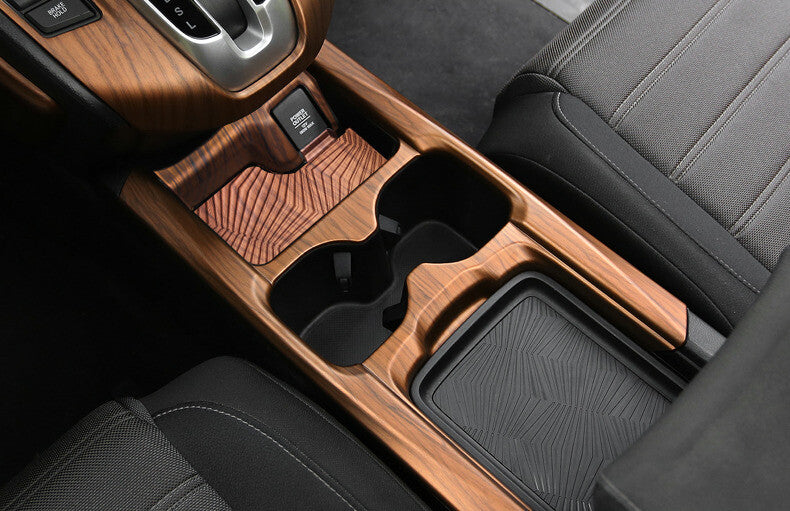 Console Gear Shift Water Cup Panel Trim for Honda CR-V 17-22 Matte Peach Wood