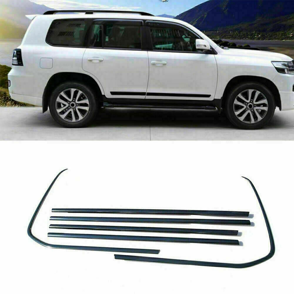 for Land Cruiser 2008-20 LC200 Black Steel Lower Window Sill Trim Molding Cover