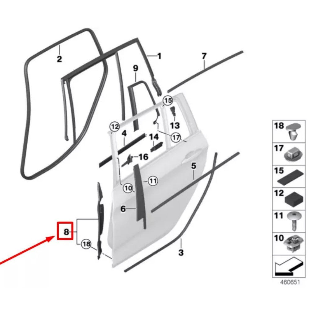 Sealing B-Column for BMW F45 F46 214D 216D 216I 19-22