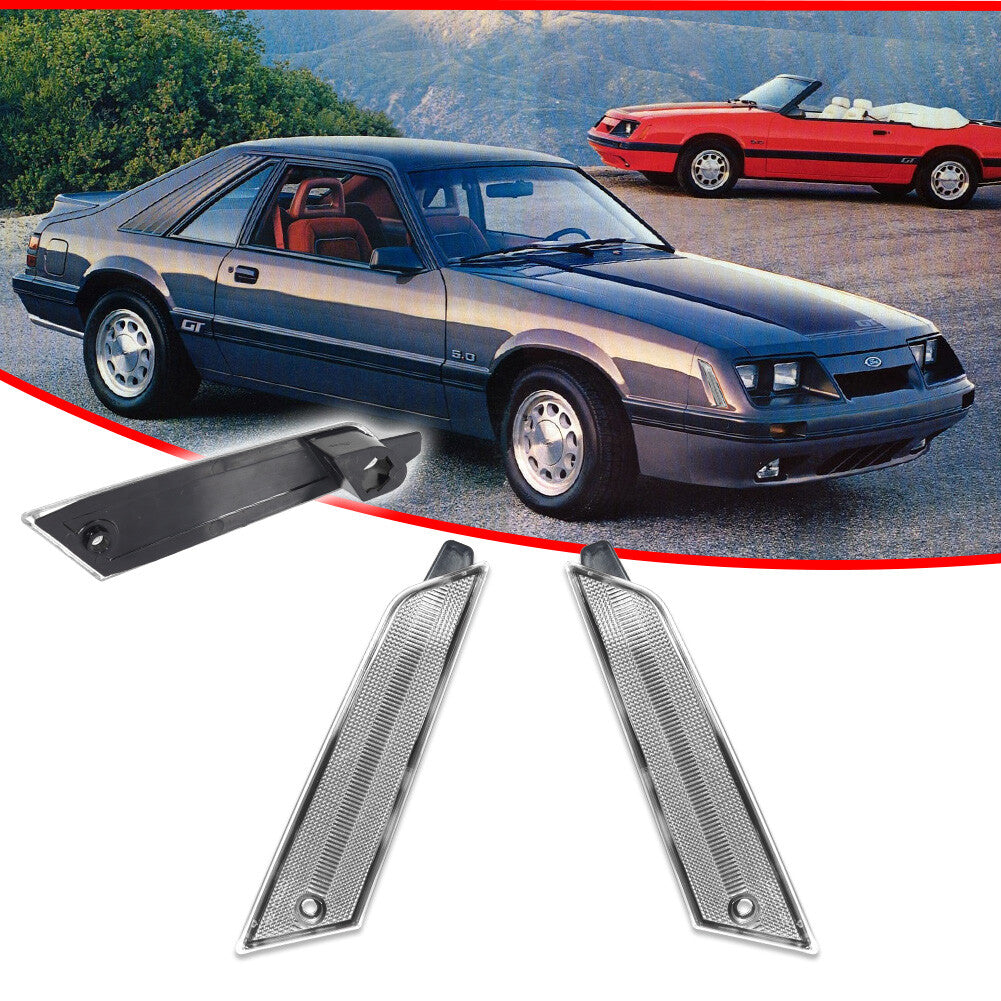 Transparent protective cover for Ford for Mustang front bumper side marker light reflectors (1979-1986)