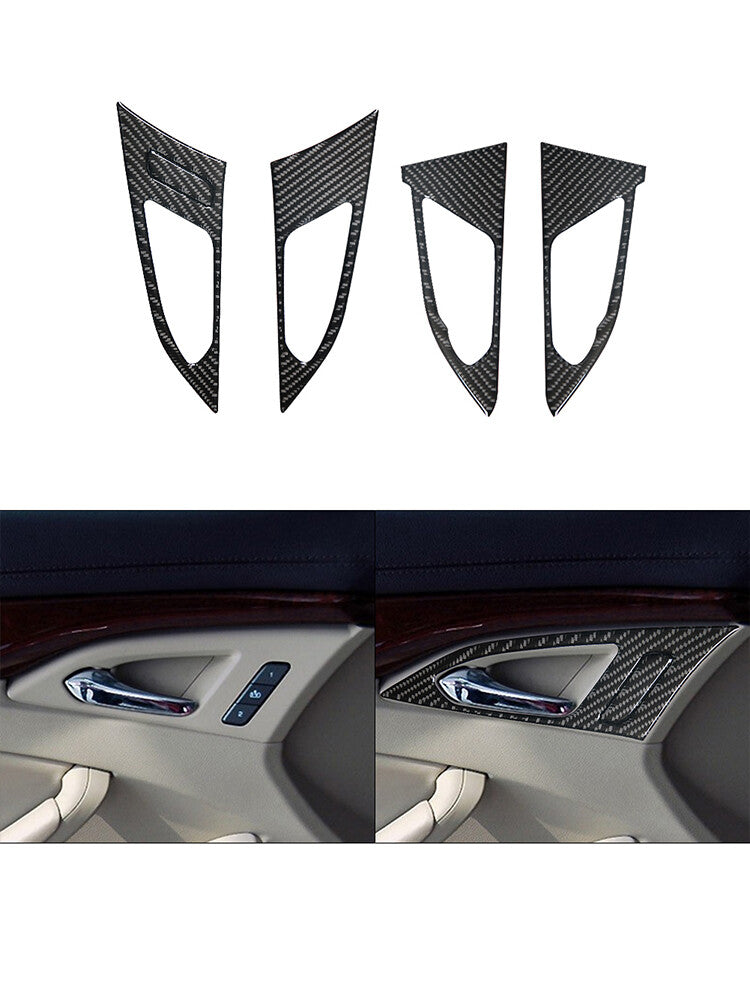 5X Rear Front Door Handle Trim Cover Carbon Fiber for CADILLAC CTS SPORT 2008-UP