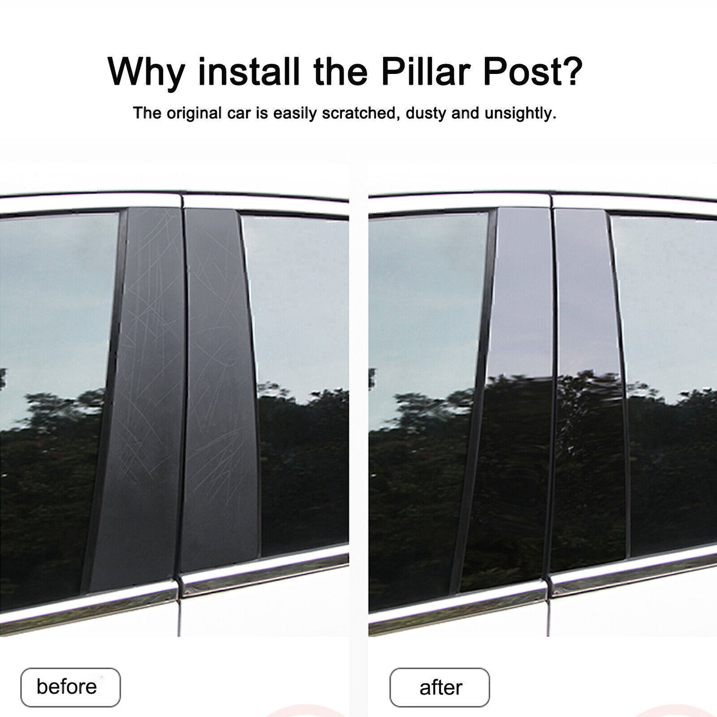 Piano Black Pillar Posts Door Window Molding Strip for Chevrolet Malibu 2016-21