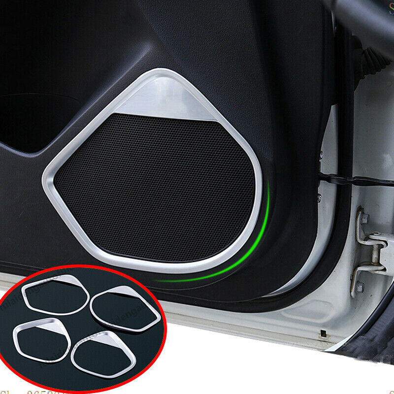 Chrome Interior Door Stereo Speaker Frame Cover Trim for Mazda 3 Axela 2014-2018