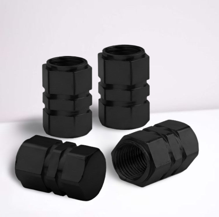 4-Piece Black 17mm Car Tire Valve Cover Stem Cover Air Valve Dust Cover for Mitsubishi