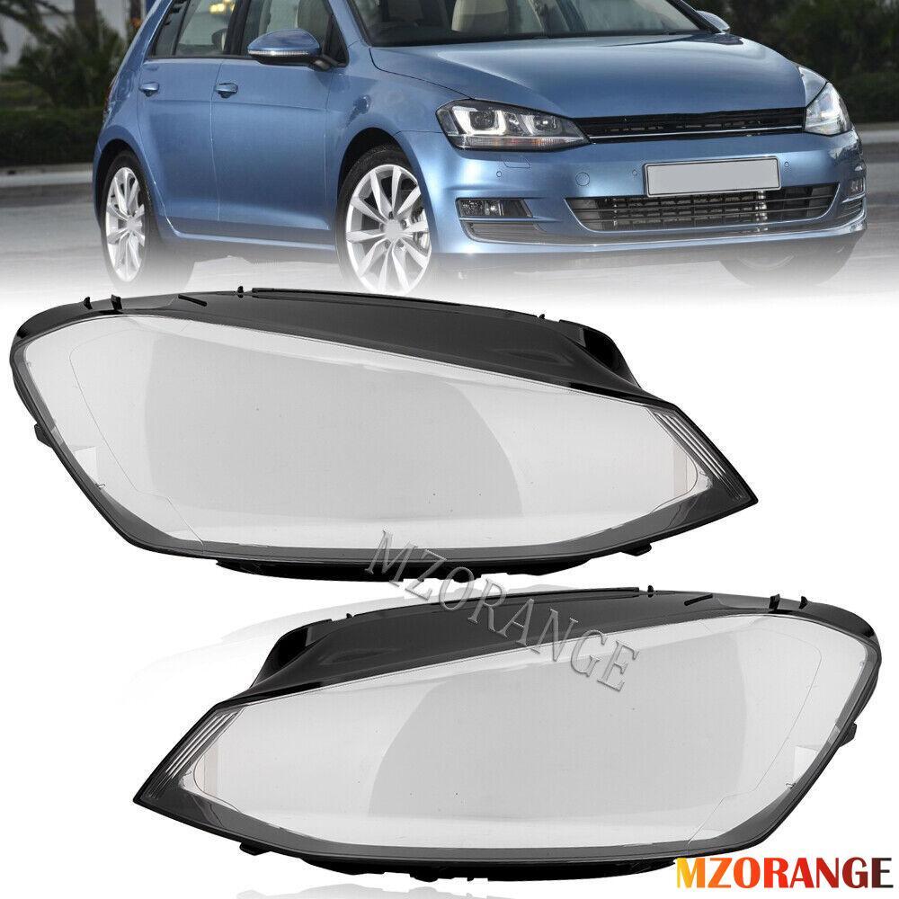 2¡Á F¨¹r for VW for Golf MK7 2013-2016 Scheinwerferglas Linse Scheinwerfer Abdeckung L+R