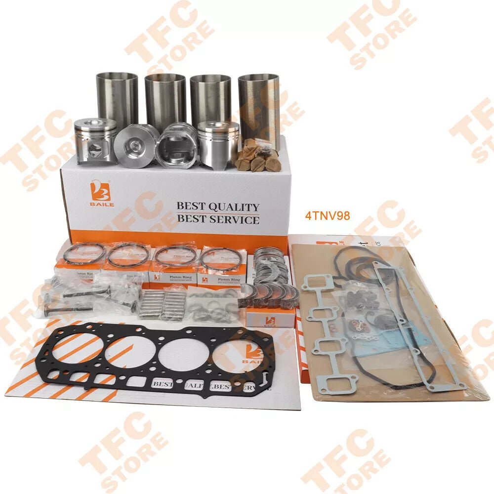 Overhaul Rebuild Kit For Yanmar 4TNV98 Engine STD Piston Ring Liner Gasket Set??
