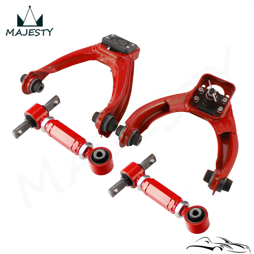 Front Upper Control+Rear Camber Adjustable Kit For 1996-2000 for Honda for Civic EK Red