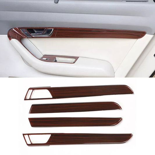 for Audi A6 2008-11 Peach Wood Grain Inner Door Handle Strip Panel Decor Trim 4P