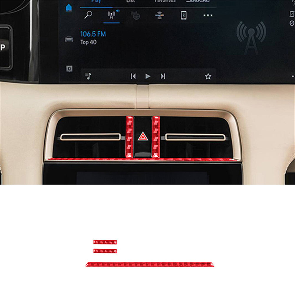 Red Carbon Fiber Interior Center Air Vent Outlet Cover Trim for Porsche Taycan