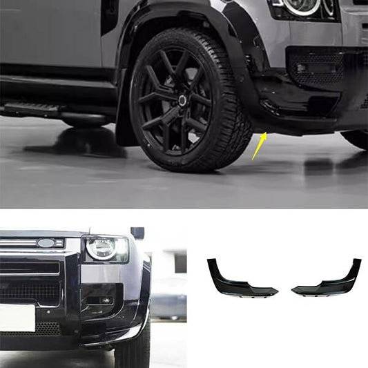 2PC Front Bumper Side Spoiler Black Cover Trim for Land Rover for Defender 2020-2023
