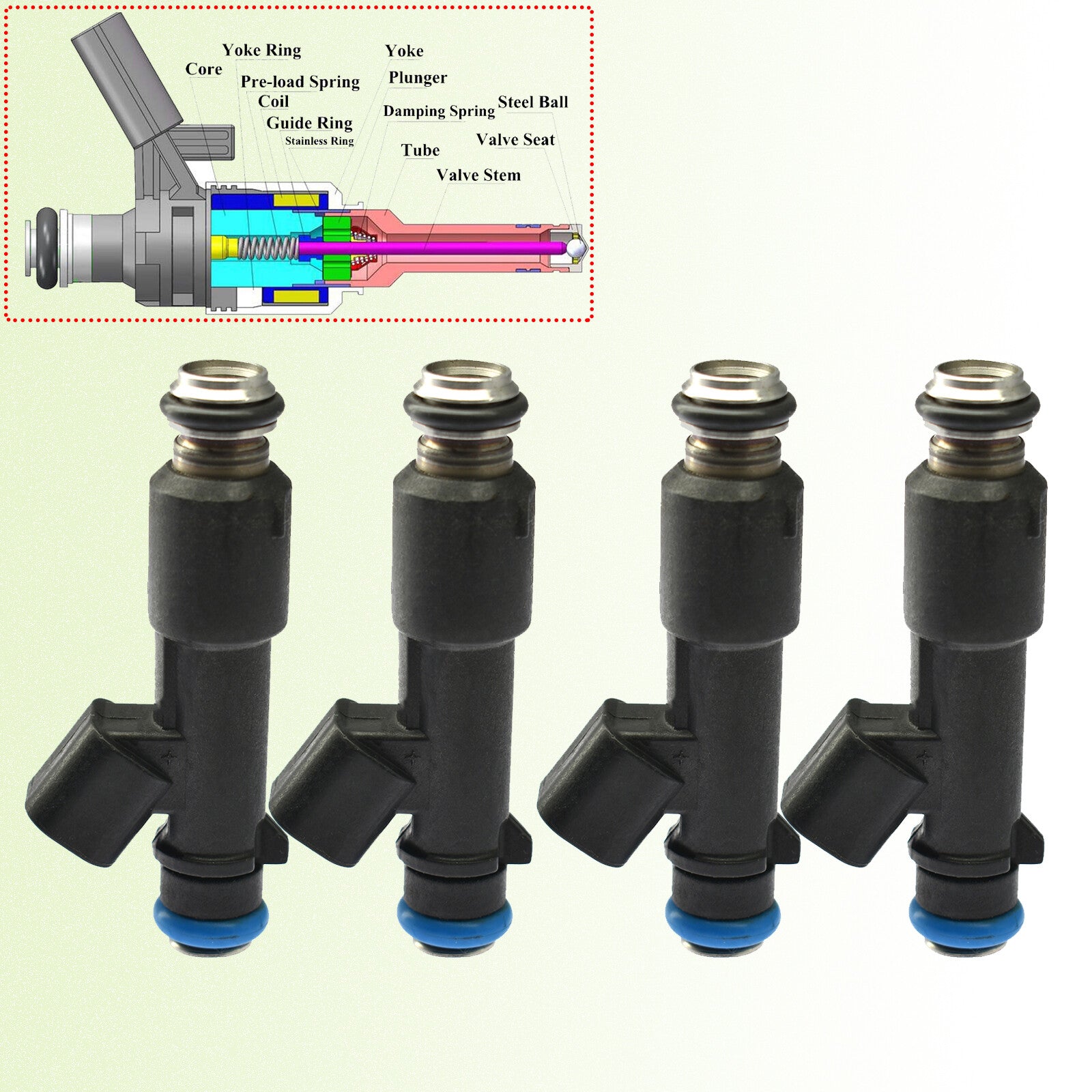4pcs Fuel Injector For 06-2008 for Chevrolet Optra for Suzuki Forenza Reno 2.0L 96493843