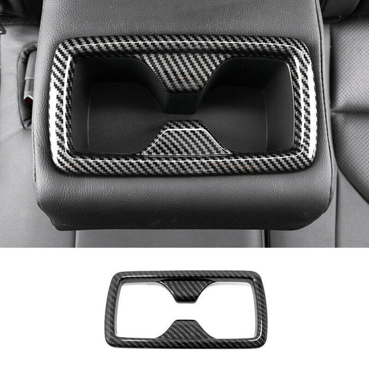 for Toyota Highlander 2020-2024 Carbon Fiber Rear Water Cup Holder Frame Trim