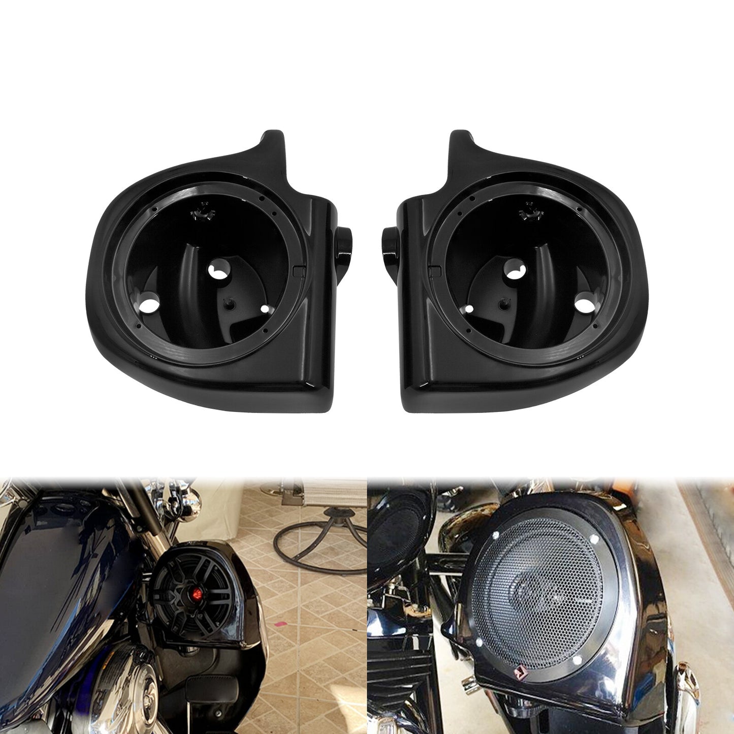 6.5 Lower Fairing Speaker Pods for Harley Touring Street Electra Glide 93-2013
