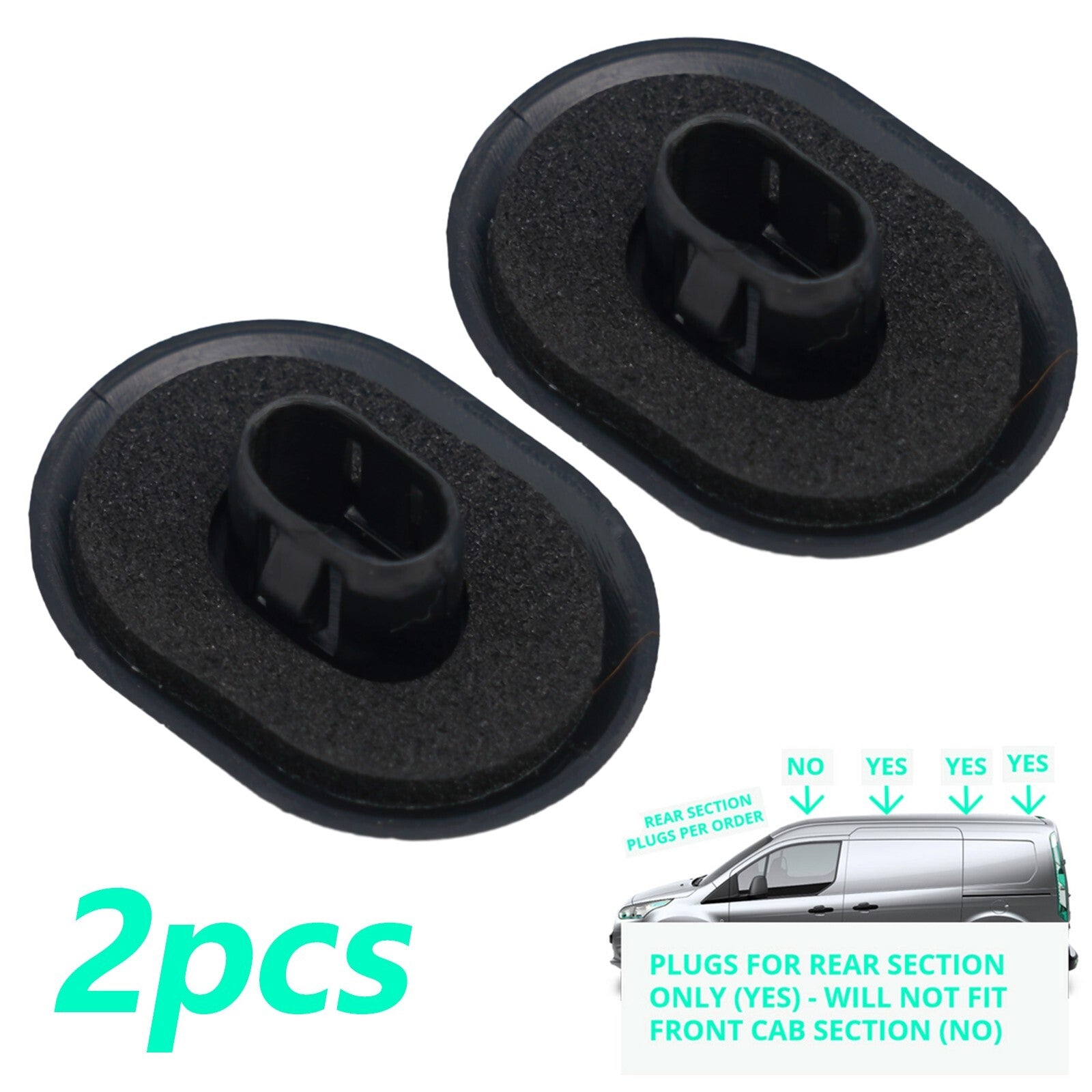 2x for FORD FOR TRANSIT CONNECT 2014+ REAR SECTION ROOF RACK GROMMET PLUG CAP