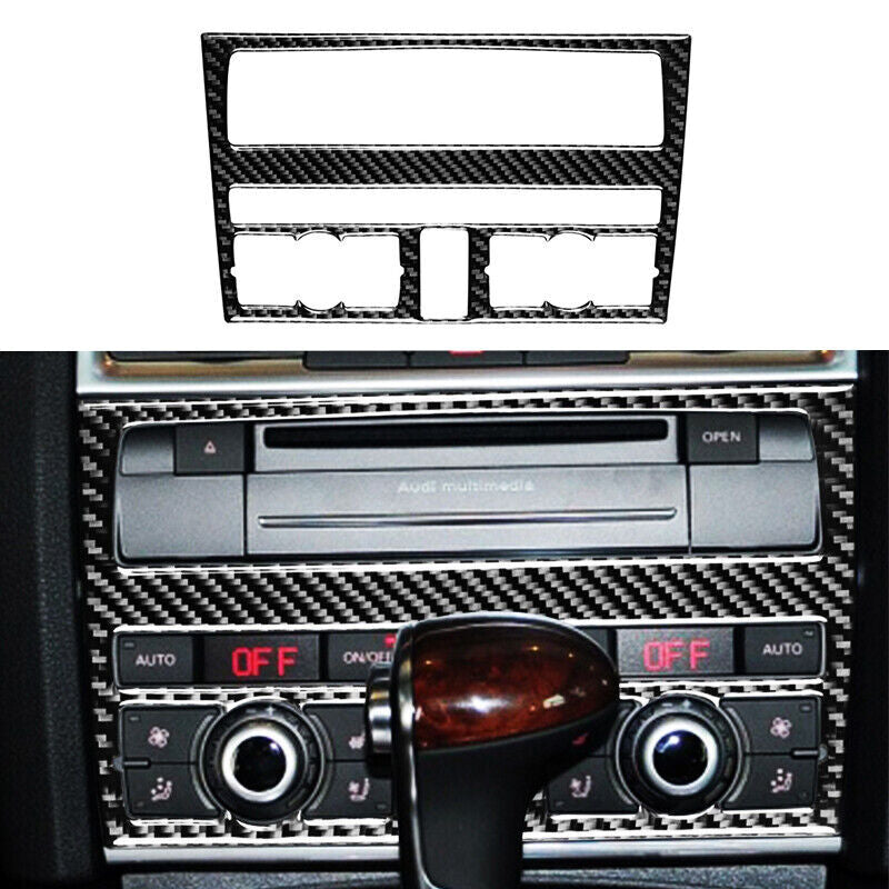 Carbon Fiber Car Control Air Conditioning CD Panel Cover for Audi Q7 2008-2015