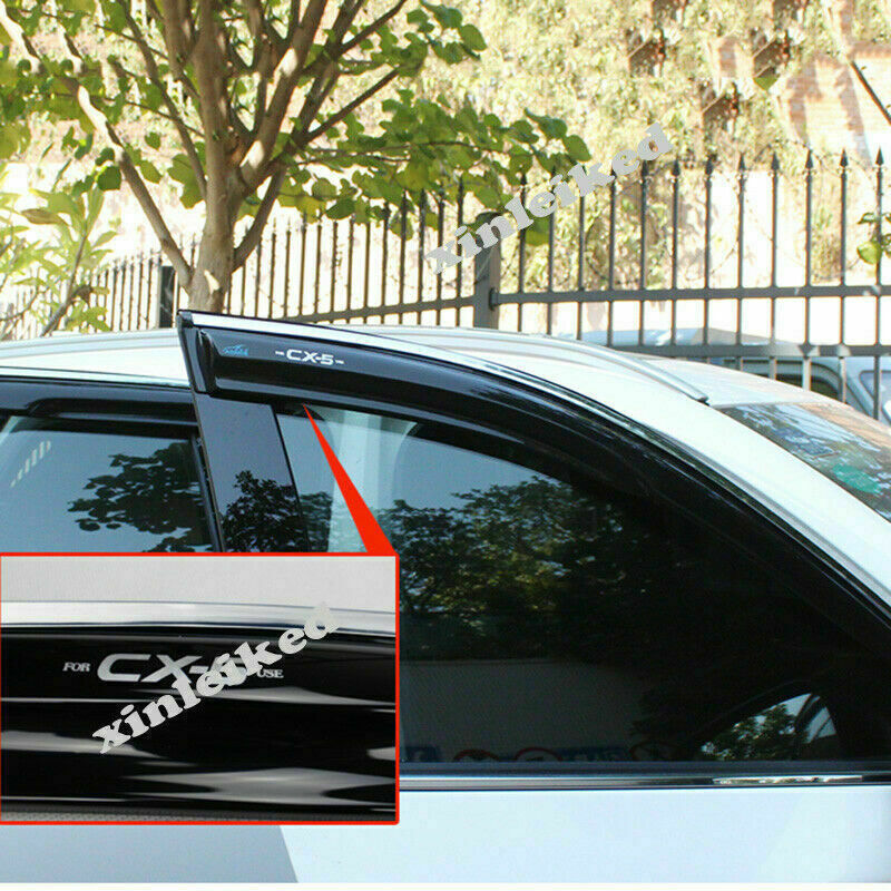 for Mazda CX-5 2017-2024 Black Window Visor Vent Sun Shade Rain Guard Door Visor