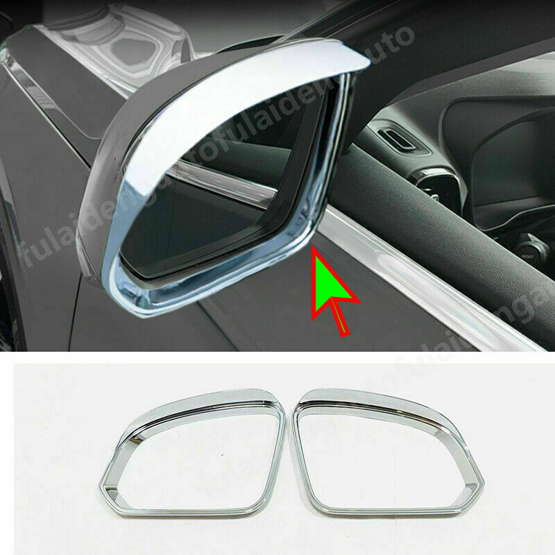 2X for Volvo XC40 2018-2022 Chrome Rearview Mirror Rain Eyebrow Frame Cover Trim
